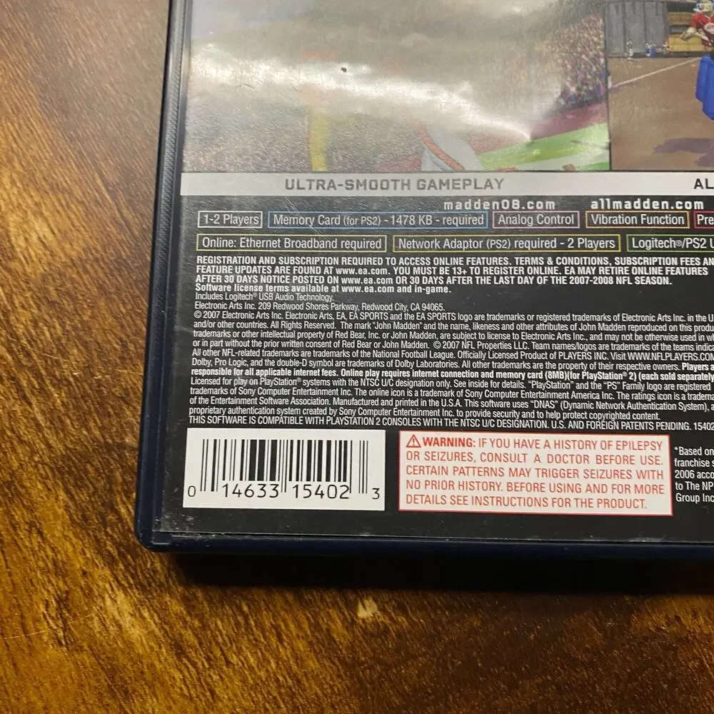 Madden NFL 08 (Sony PlayStation 2, 2007)